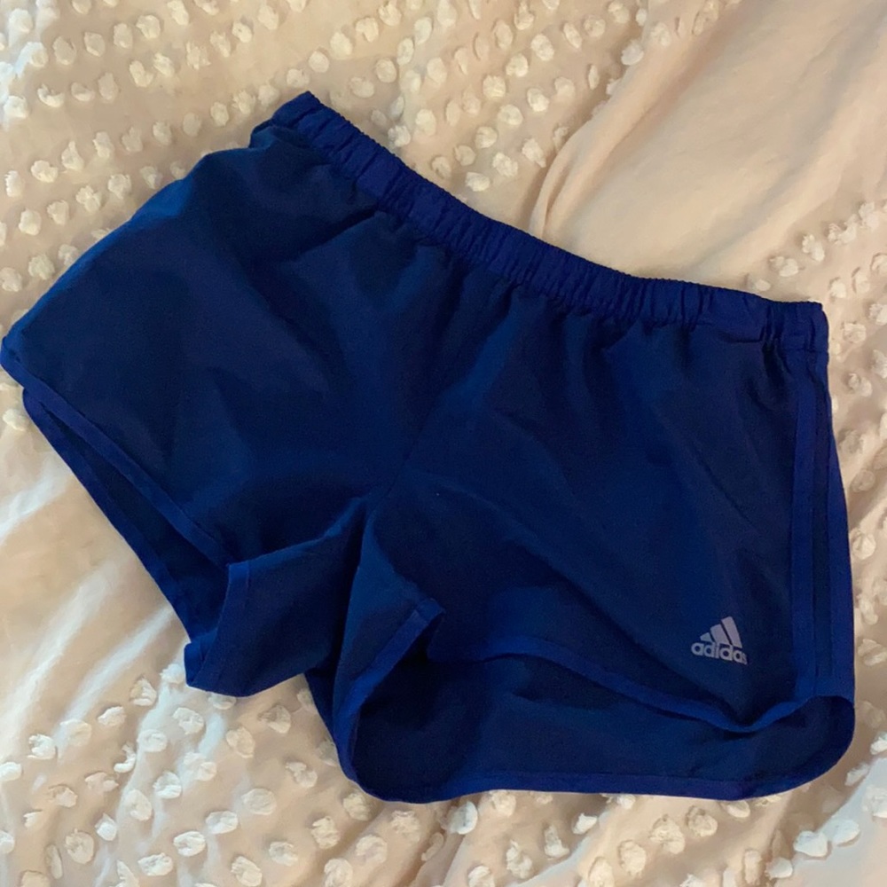 Adidas Dark Blue Three Striped Athletic Shorts